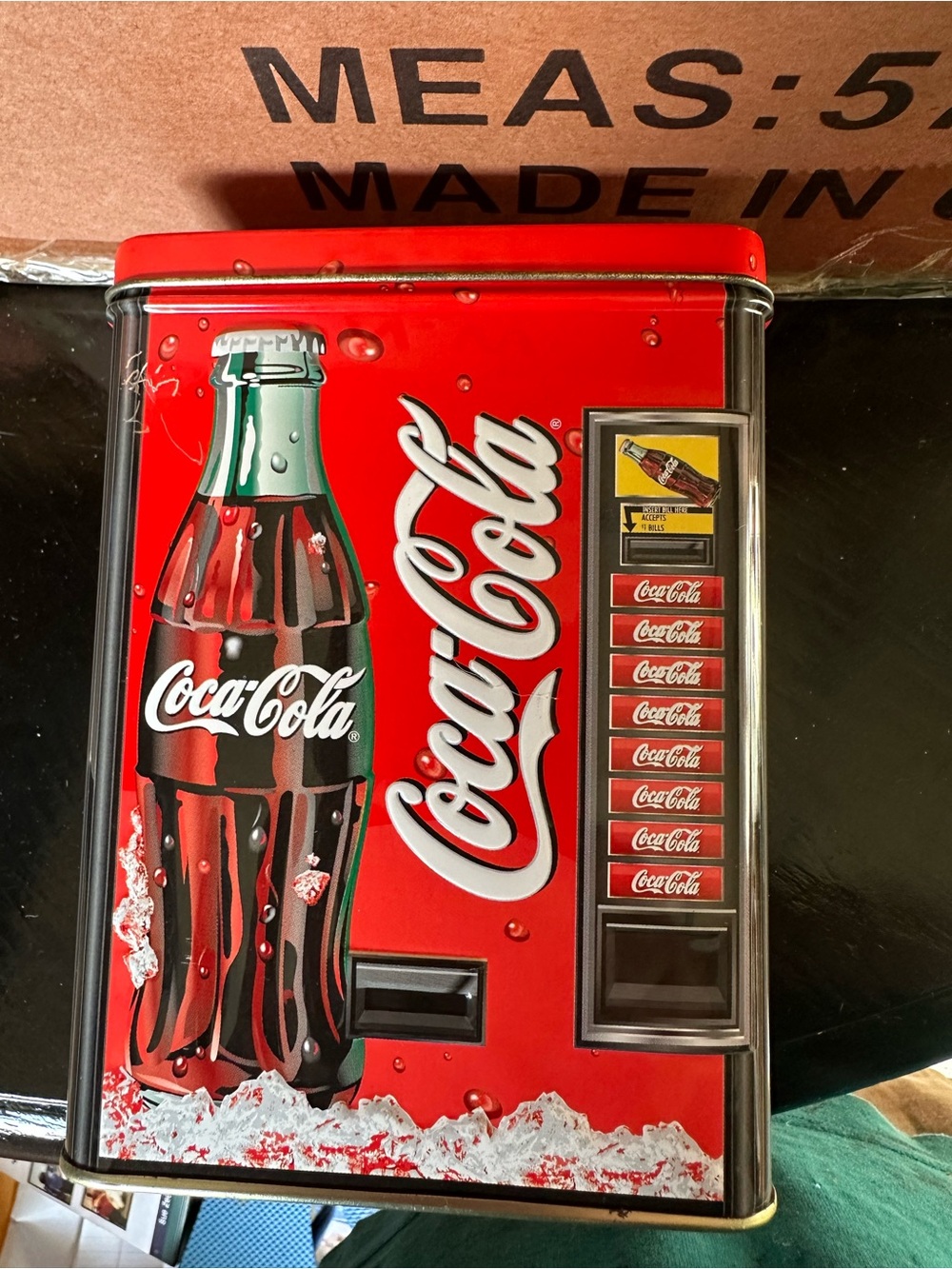 Coca Cola Red Metal Vending Machine Tin Bank